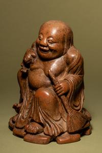 A Carved Bamboo Figure of Liuhai and Toad