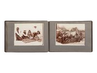 [NATIVE AMERICANS]. JONES, John Edward (1863-1922), photographer. Album containing 50 photographs of the San Carlos Indian Agency, including Apache civilians and police, agency buildings and dwellings, and scenic views. Ca 1904.