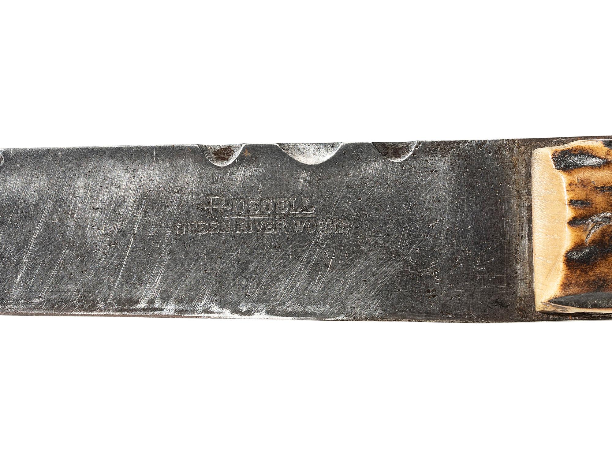 Russell Green River Work Antler Handled Knife