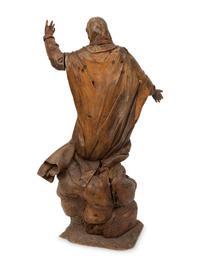 A Continental Carved Pine Figure of Female Saint