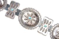 Silver and Turquoise Concha Belt