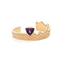 YELLOW GOLD AND AMETHYST CUFF BRACELET