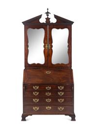 A George III Mahogany Bureau Cabinet