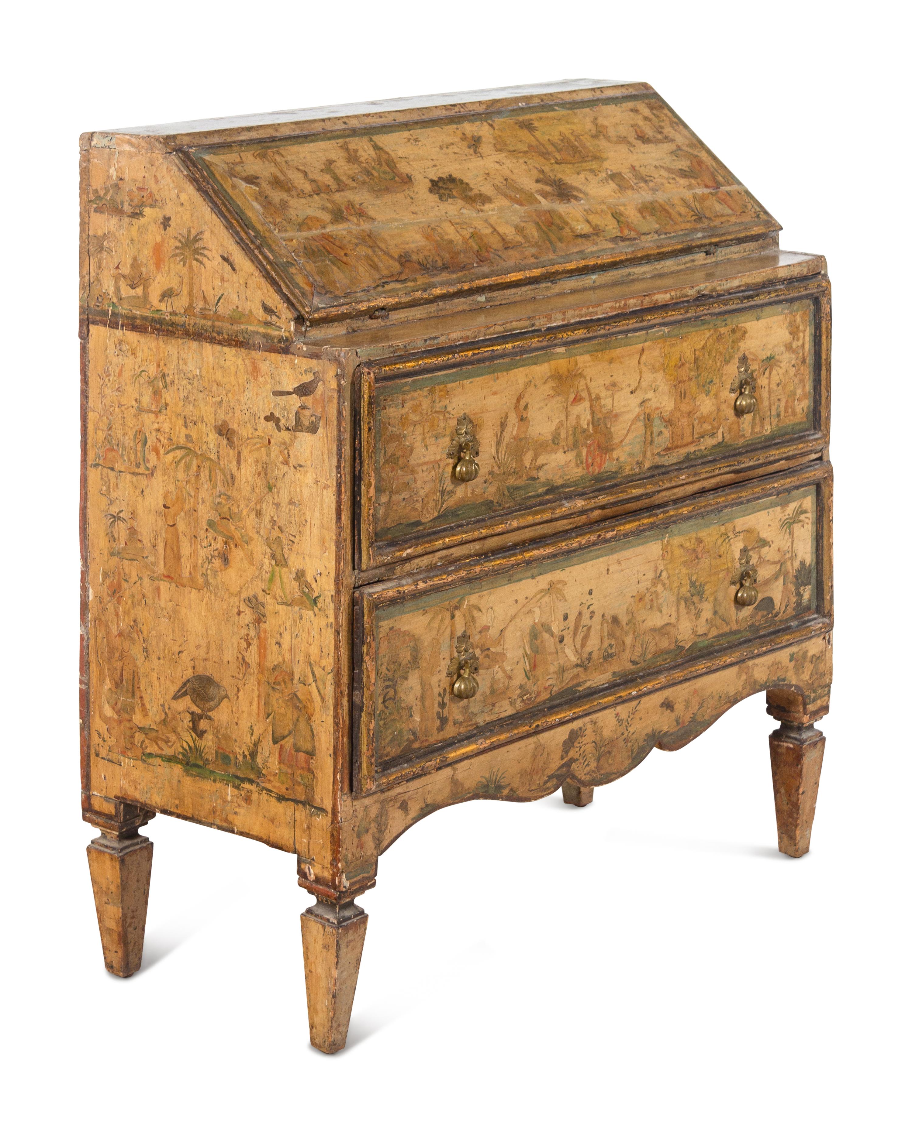 A Venetian Painted Secretary Bureau