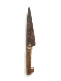 Plains Knife, with Figural Wood Handle