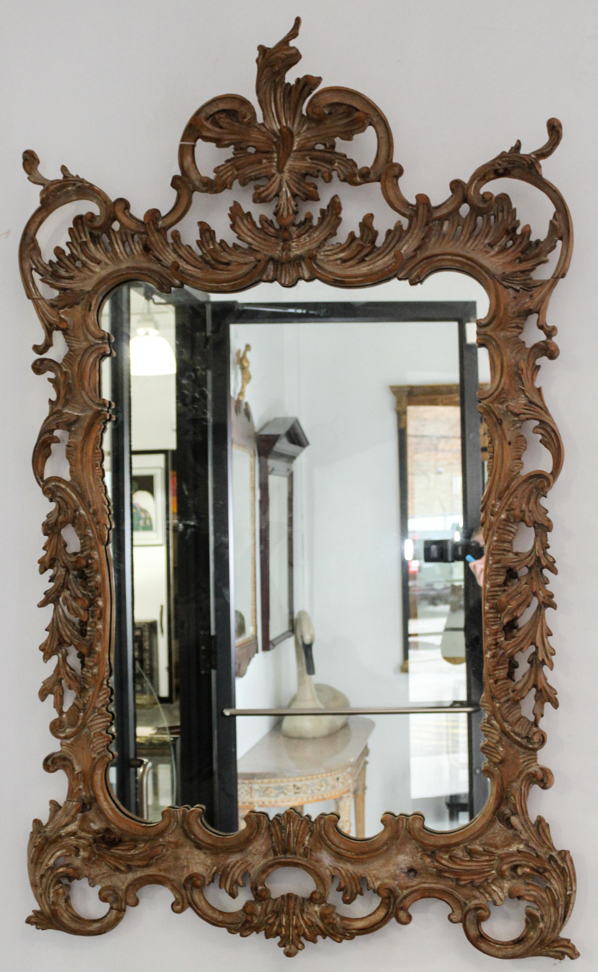 A Louis XVI Style Carved Pier Mirror Height 57 1/4 x width 35 1/2 inches. — 20TH CENTURY