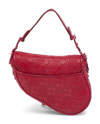 CHRISTIAN DIOR WOVEN LEATHER MINI SADDLE BAG