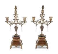 An Assembled Napoleon III Style Gilt Bronze Mounted Boulle Marquetry Clock Garniture