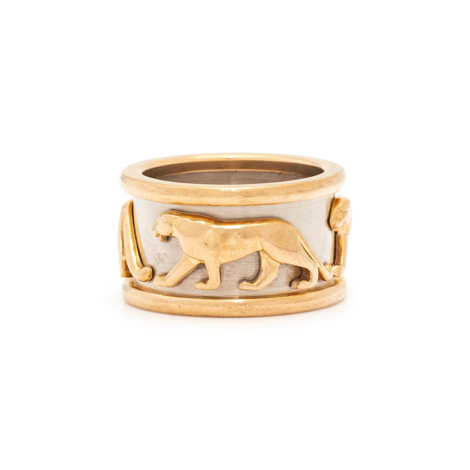 CARTIER, BICOLOR GOLD PANTHER RING