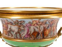 A Large Continental Gilt Bronze Mounted Porcelain Centerpiece Bowl