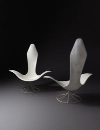 Pair of Tulip Lounge Chairs, model 120 LF, Laverne International, USA
