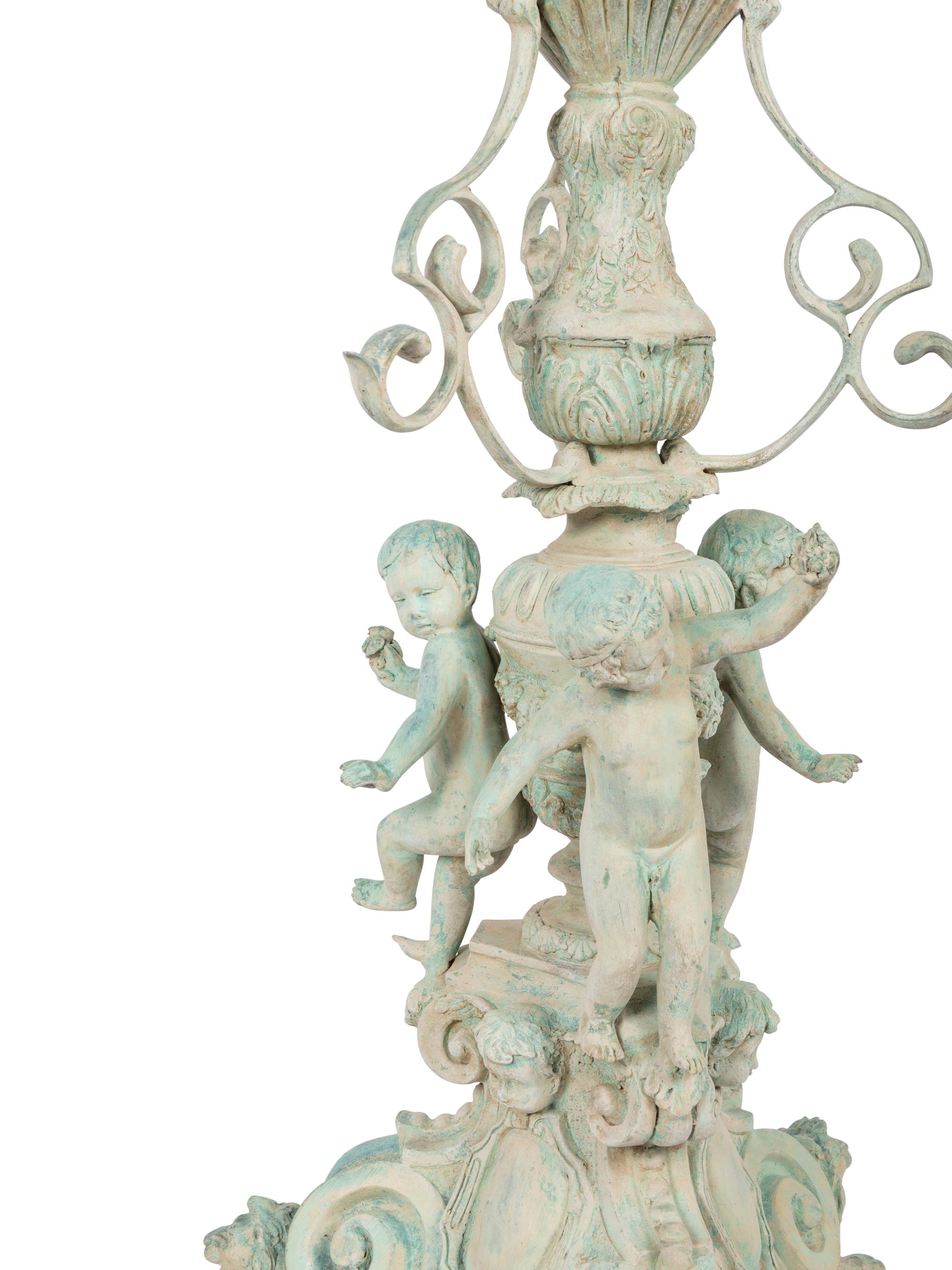 A Pair of Neoclassical Style Patinated Cast Metal or Bronze Urns