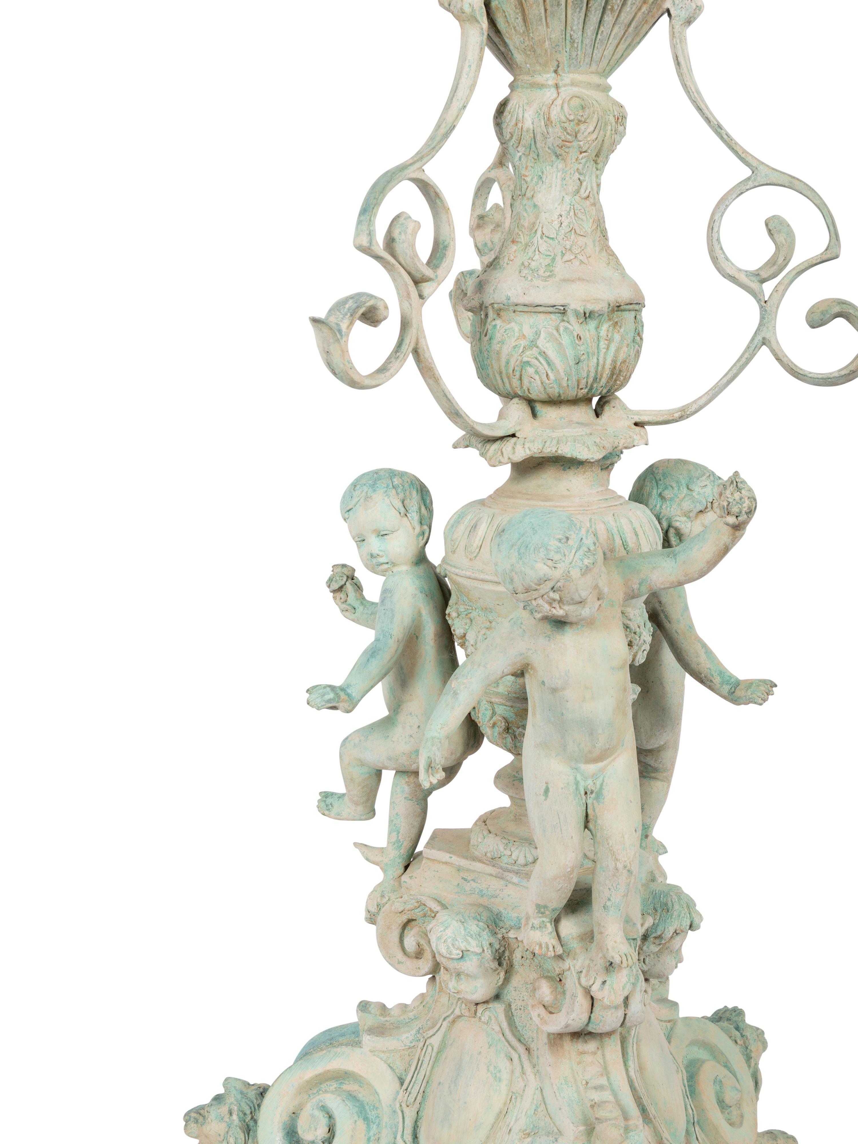 A Pair of Neoclassical Style Patinated Cast Metal or Bronze Urns