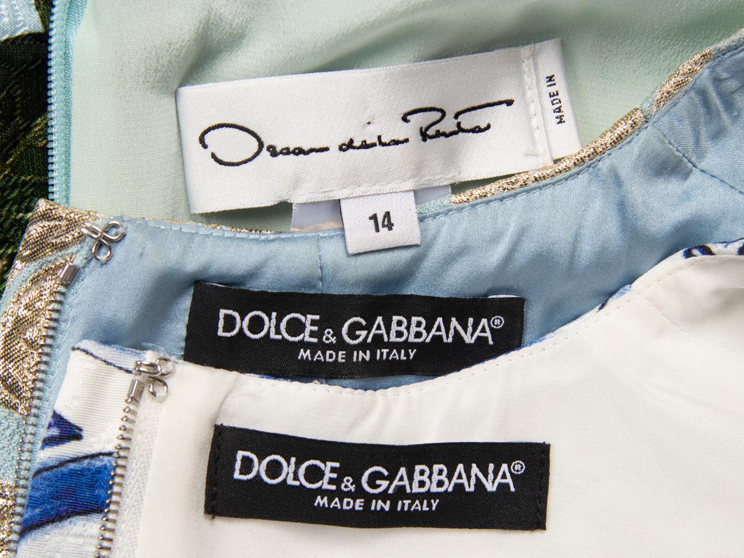 Three Designer Shift Dresses, Dolce & Gabbana and Oscar de la Renta