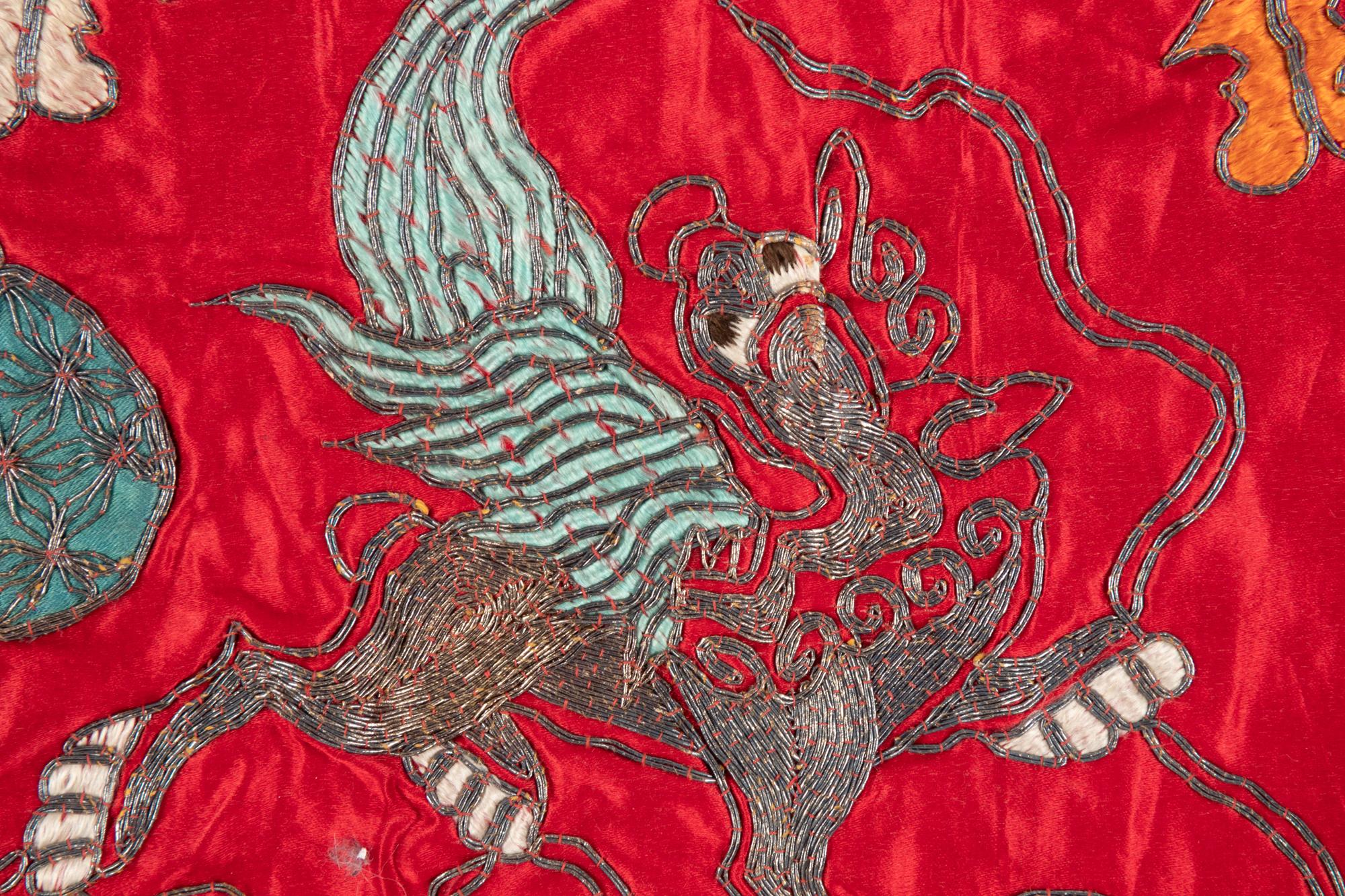 Five Chinese Theatrical Embroidered Silk Set Dressings