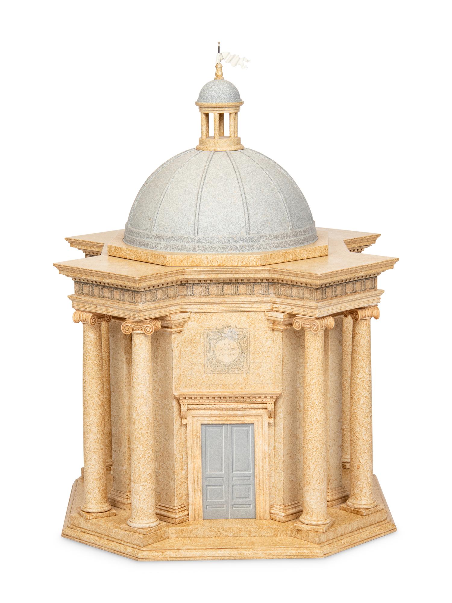 A Painted Wood Architectural Model