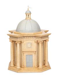 A Painted Wood Architectural Model