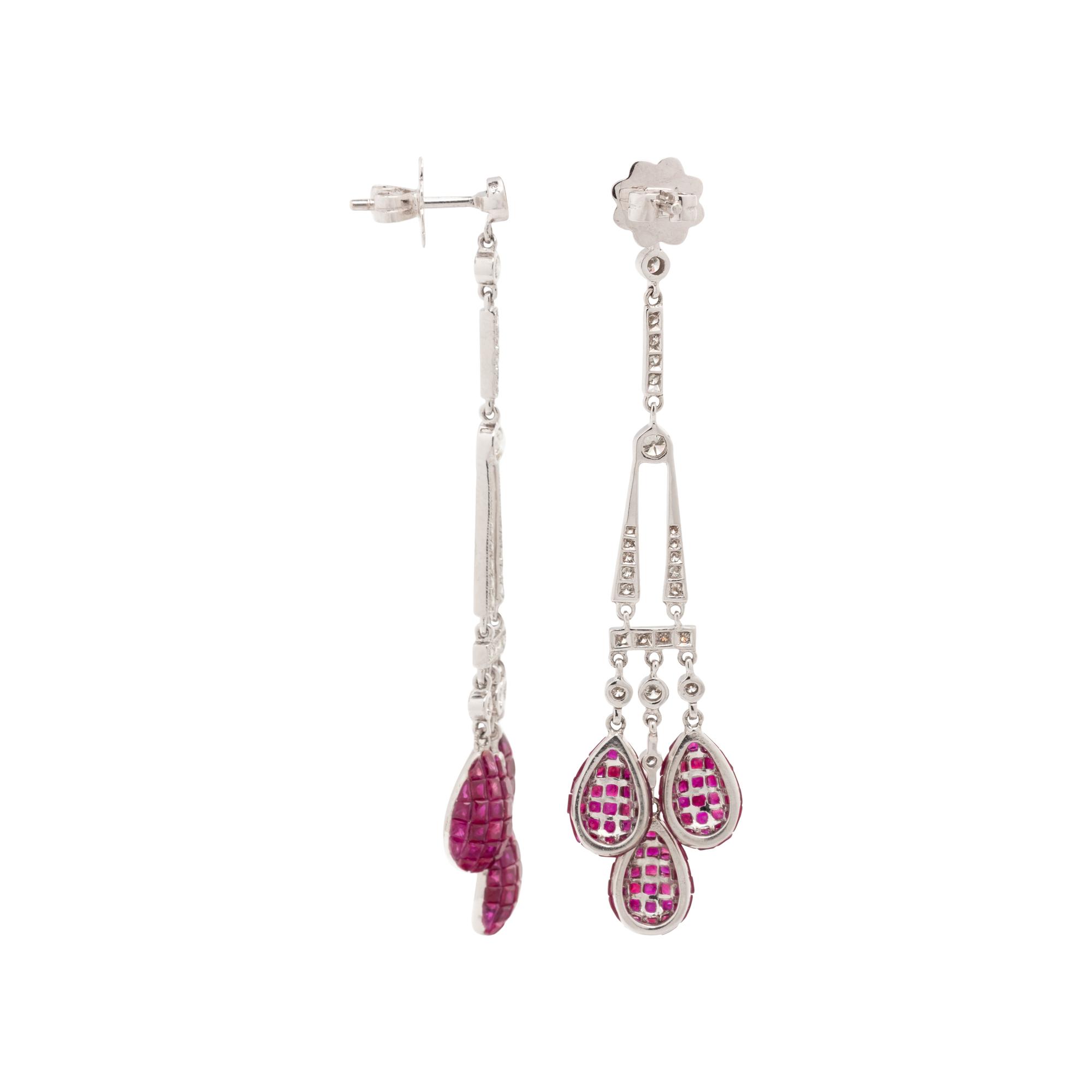 DIAMOND AND RUBY EARRINGS