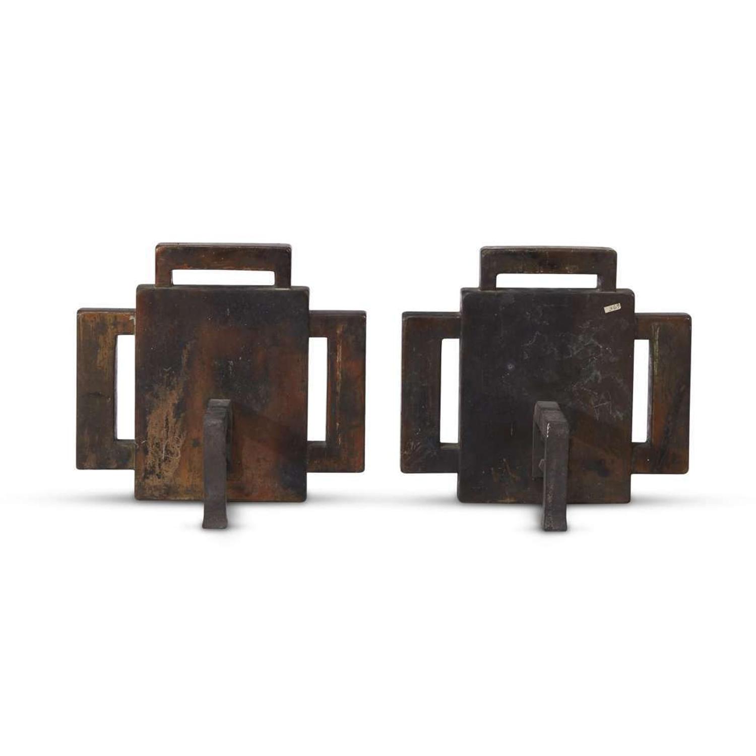 Charles Sumner Greene (1868-1957) and Henry Mather Greene (1870-1954) pair of andirons for the mrs. l.a. robinson House, pasadena,