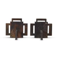 Charles Sumner Greene (1868-1957) and Henry Mather Greene (1870-1954) pair of andirons for the mrs. l.a. robinson House, pasadena,
