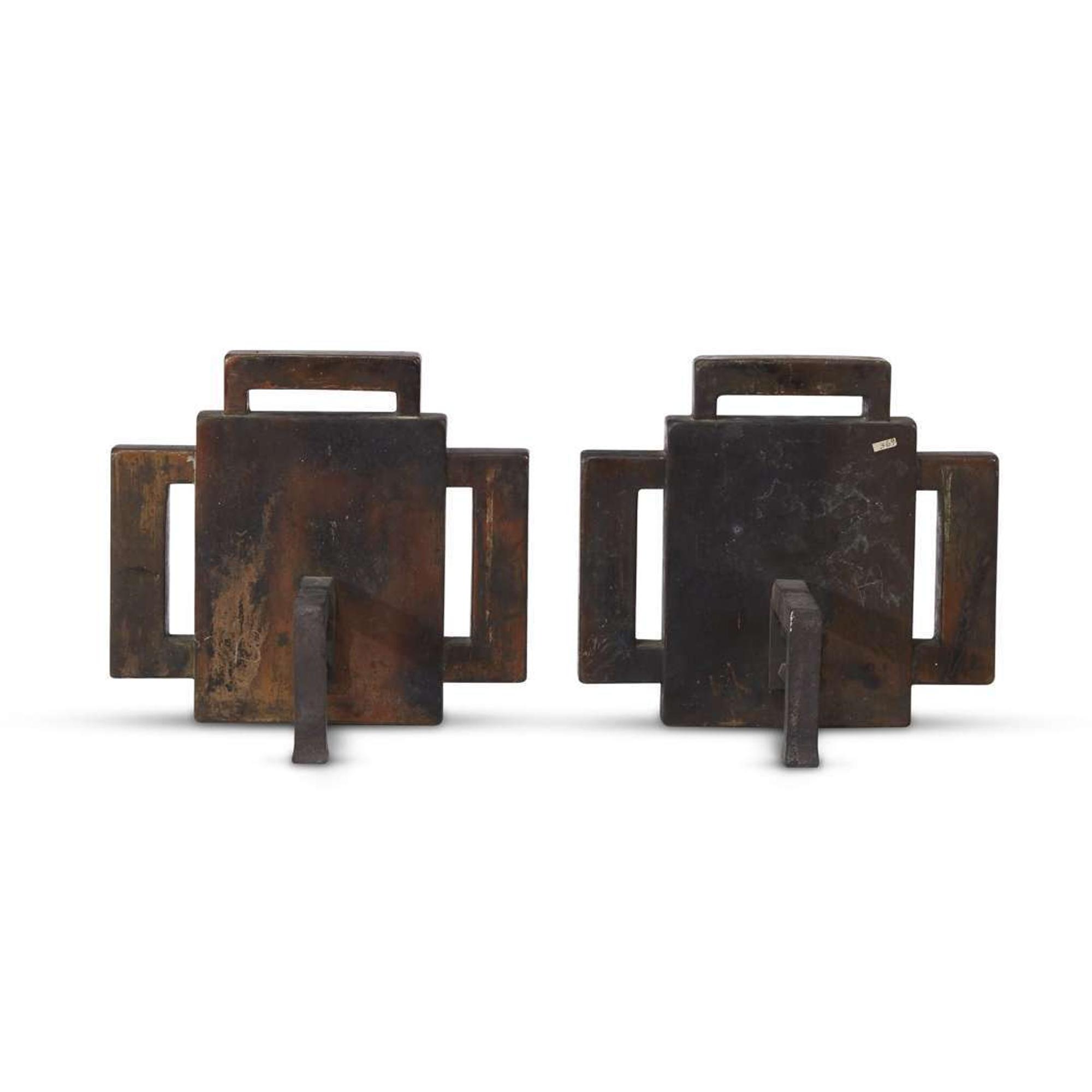 Charles Sumner Greene (1868-1957) and Henry Mather Greene (1870-1954) pair of andirons for the mrs. l.a. robinson House, pasadena,