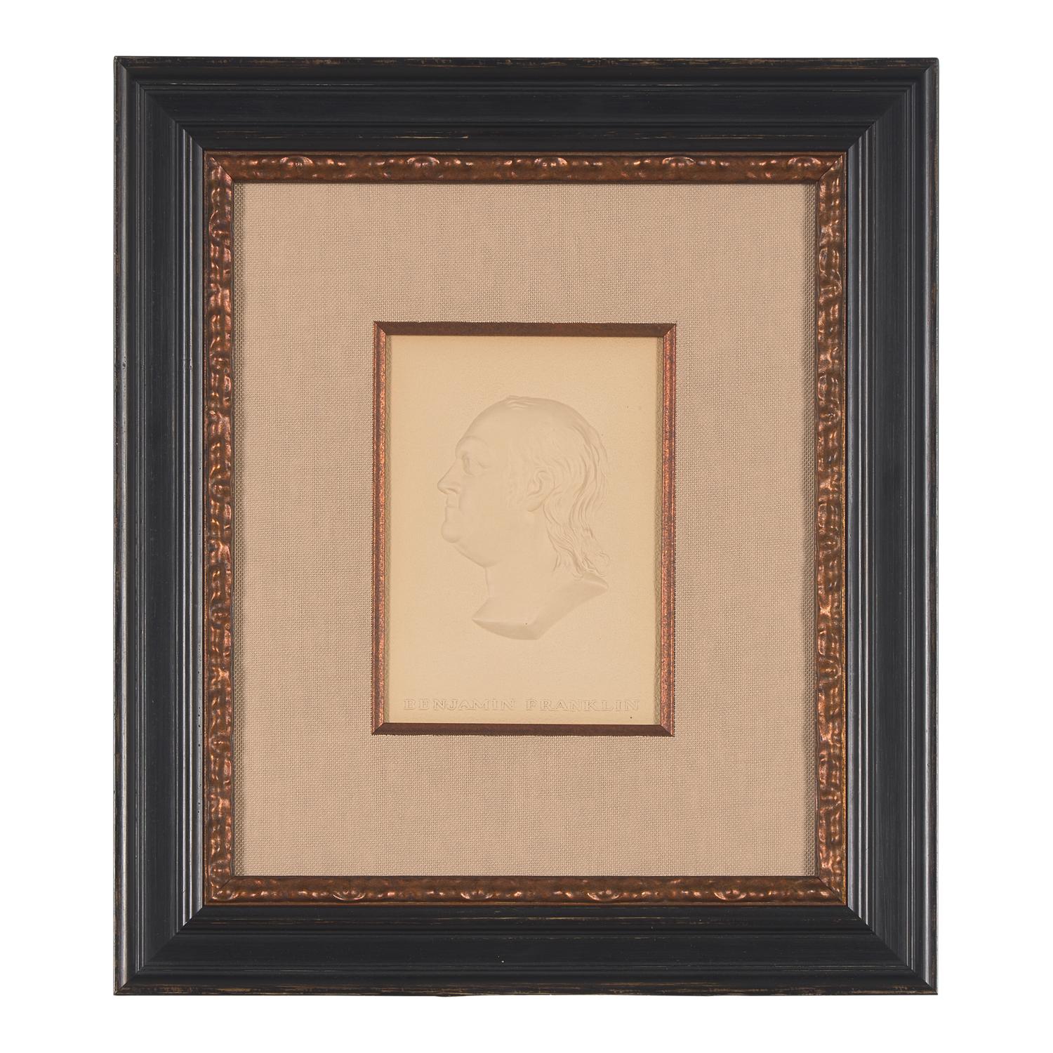 An Embossed Paper Profile Bust of Benjamin Franklin