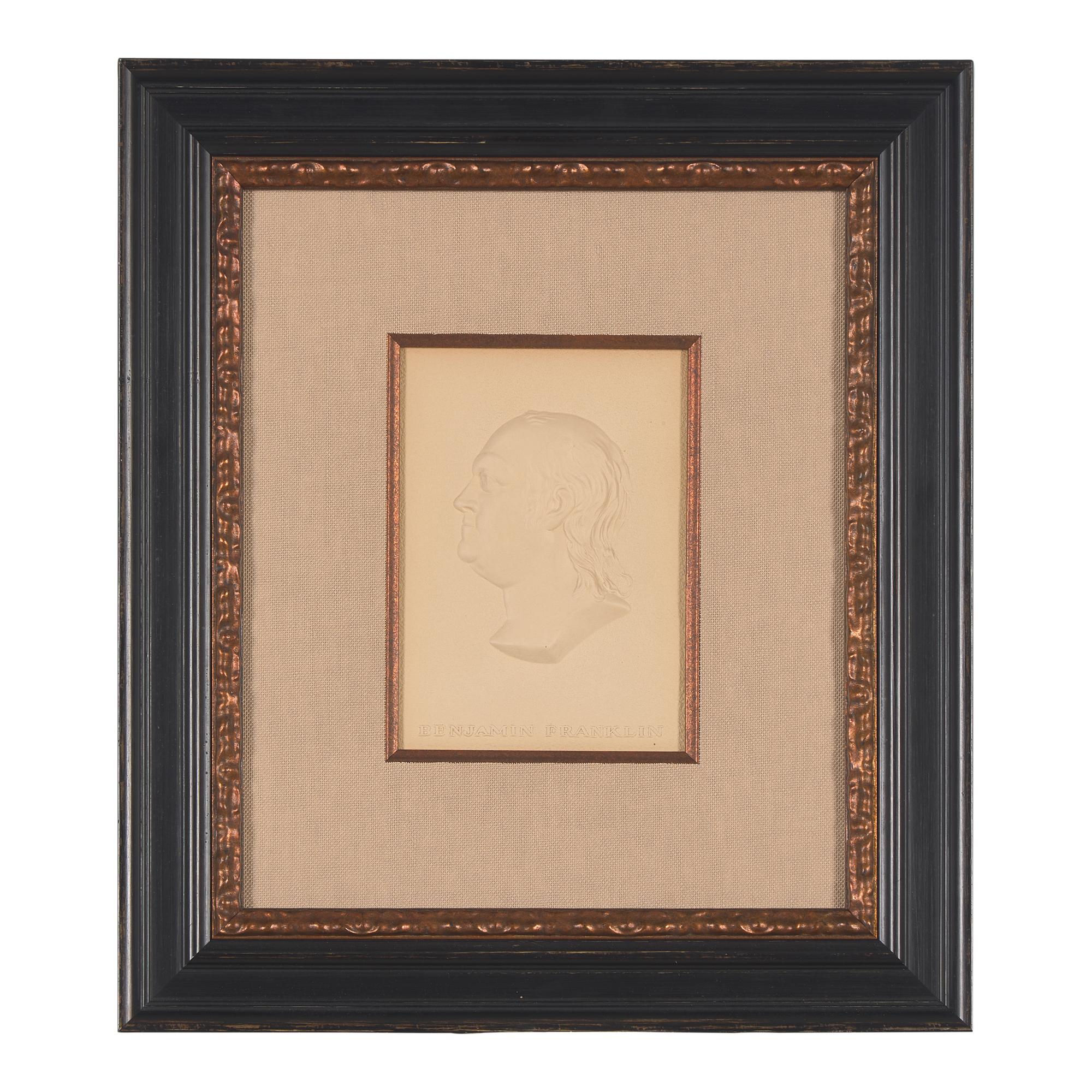 An Embossed Paper Profile Bust of Benjamin Franklin