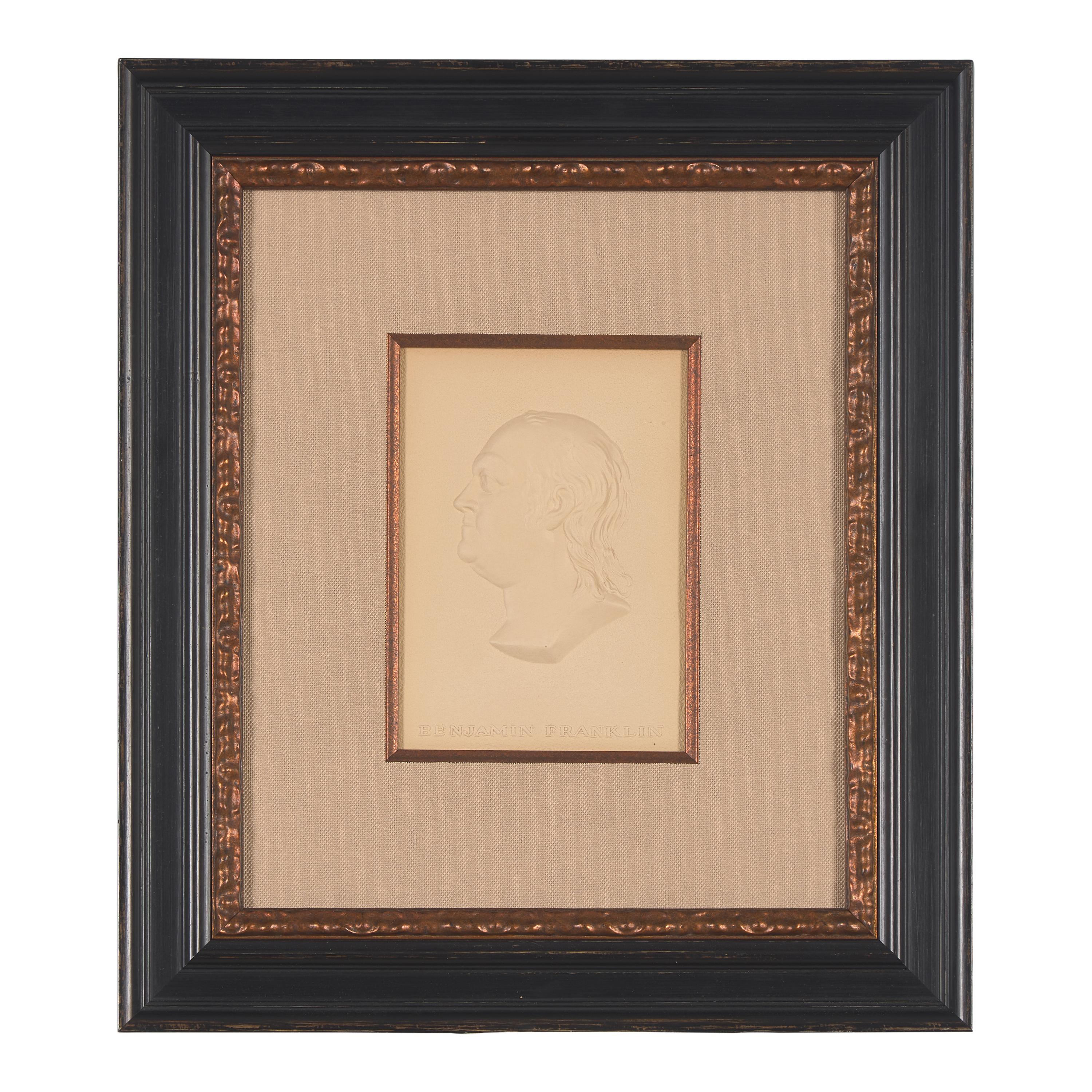 An Embossed Paper Profile Bust of Benjamin Franklin