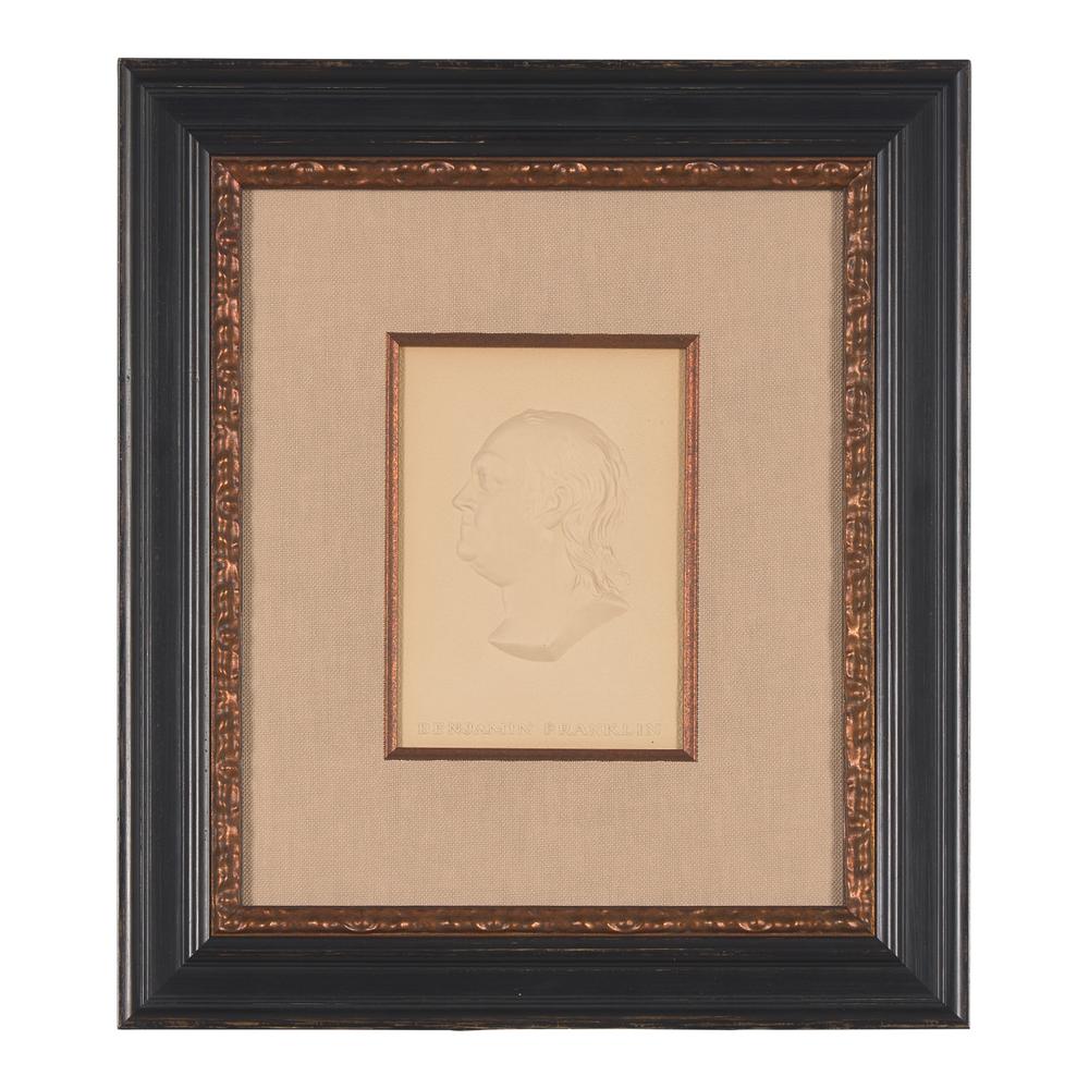 An Embossed Paper Profile Bust of Benjamin Franklin