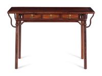 A Chinese Huanghuali T hree Drawer Recessed Leg Altar Table