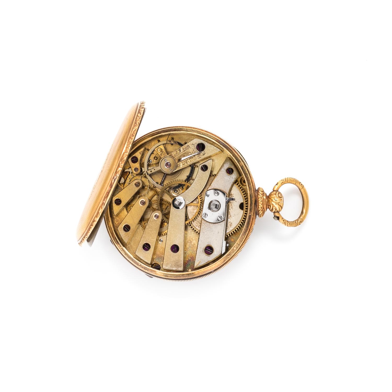18K YELLOW GOLD OPEN FACE POCKET WATCH
