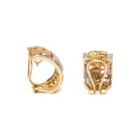 BICOLOR GOLD AND DIAMOND ELEPHANT HOOP EARRINGS