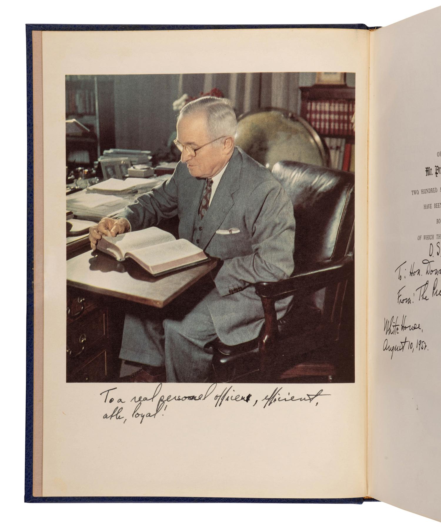 TRUMAN, Harry S. (1884-1972). HILLMAN, William. Mr. President . New York: Farrar, Straus and Young, [1952].