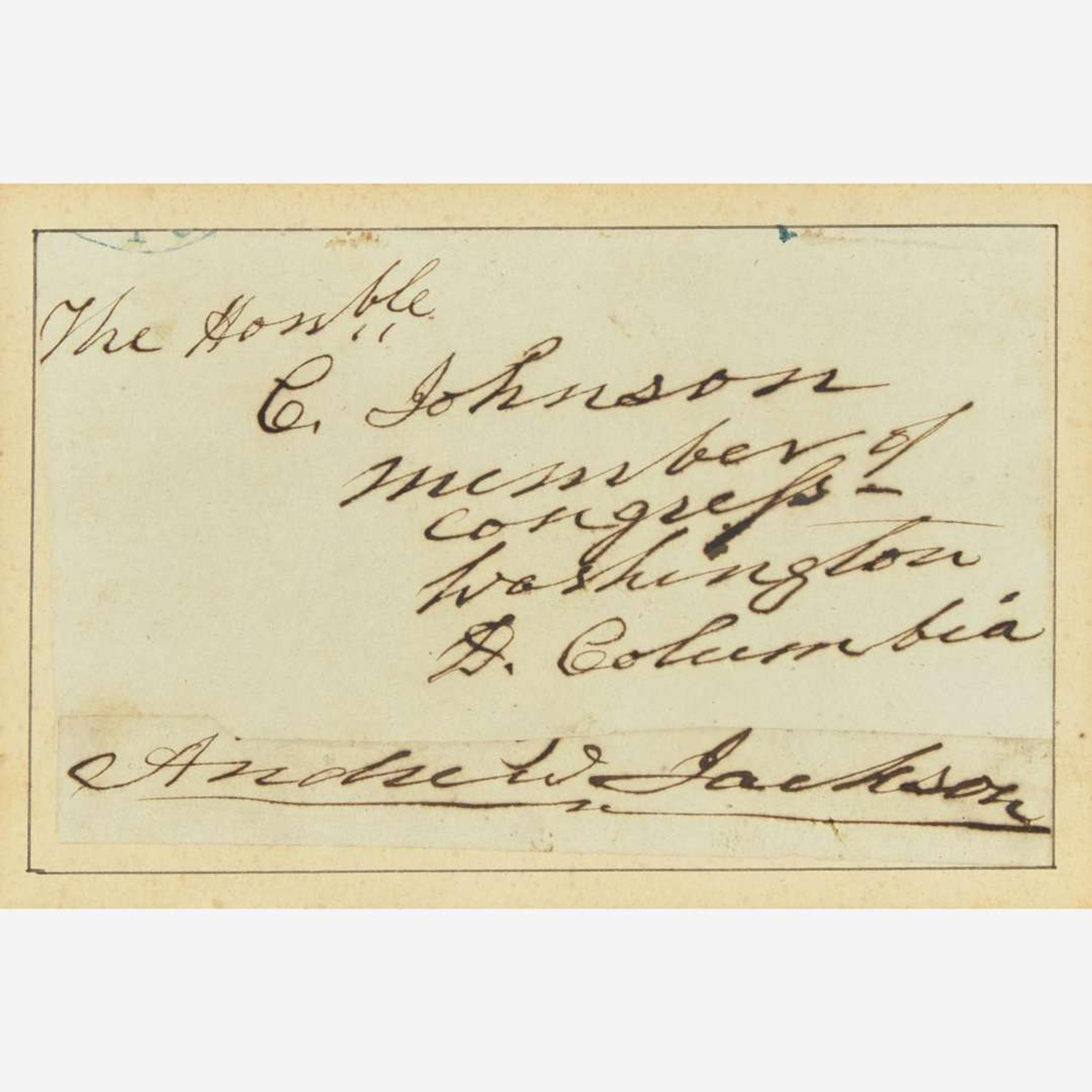 [Presidential] Jackson, Andrew Autograph Envelope with Affixed Cut Signature