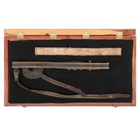 Display Case with Two 19th Century Military Belts with High Quality Replica CS Belt Plates