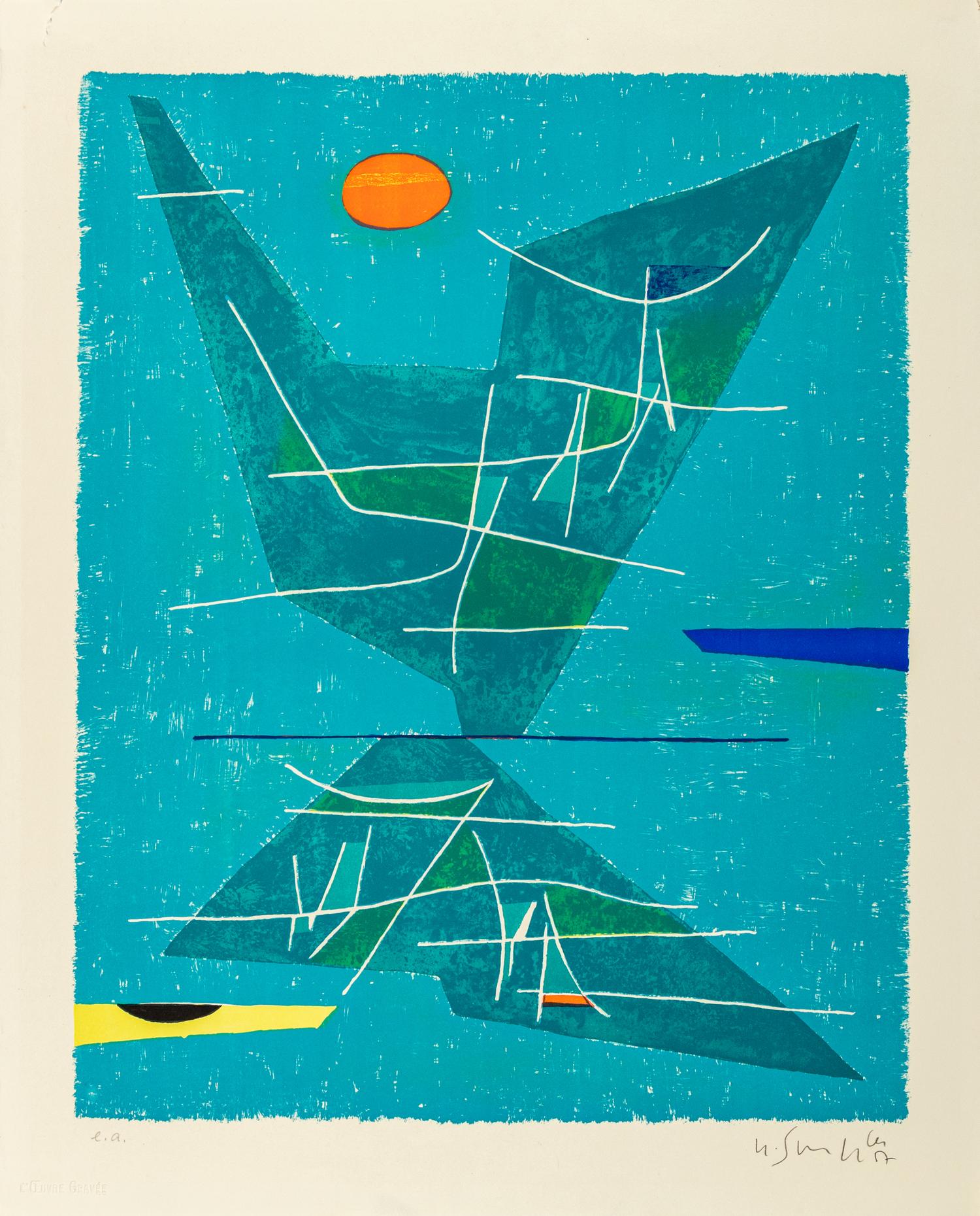 A Group of Four Prints ( Estacade, Plage et Baigneuse Fleur; Mer-Espace-Reflect ; Heure Meridienne ; and Jardin Marine )