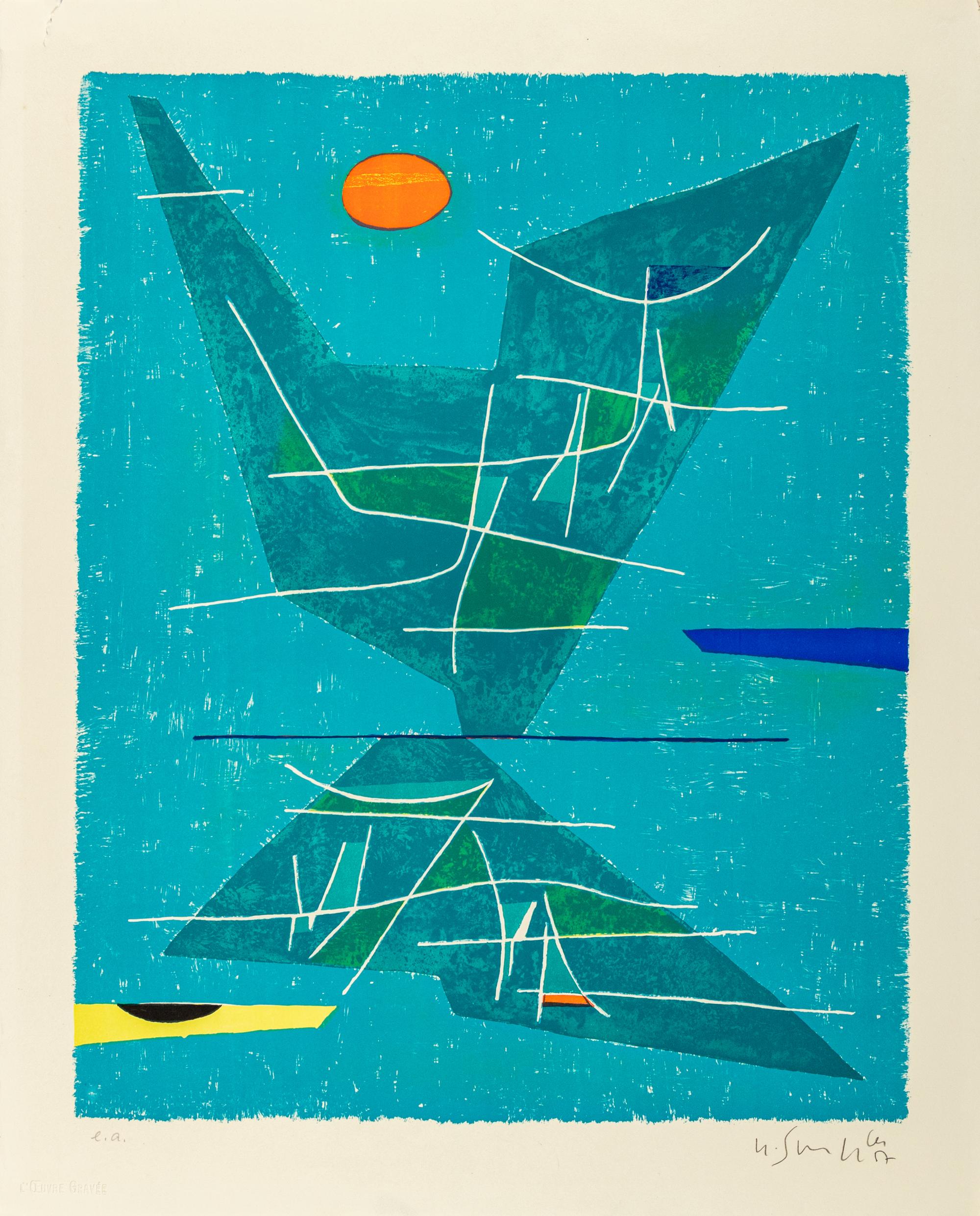 A Group of Four Prints ( Estacade, Plage et Baigneuse Fleur; Mer-Espace-Reflect ; Heure Meridienne ; and Jardin Marine )