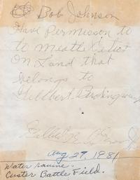 [LATE INDIAN WARS]. Little Bighorn Battlefield relics, incl. shells, buckles, and bullets, found by Bob and Donella Johnson in 1981.