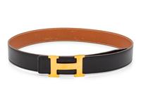 Hermès, Constance Gold Belt Buckle & Two Leather Belts