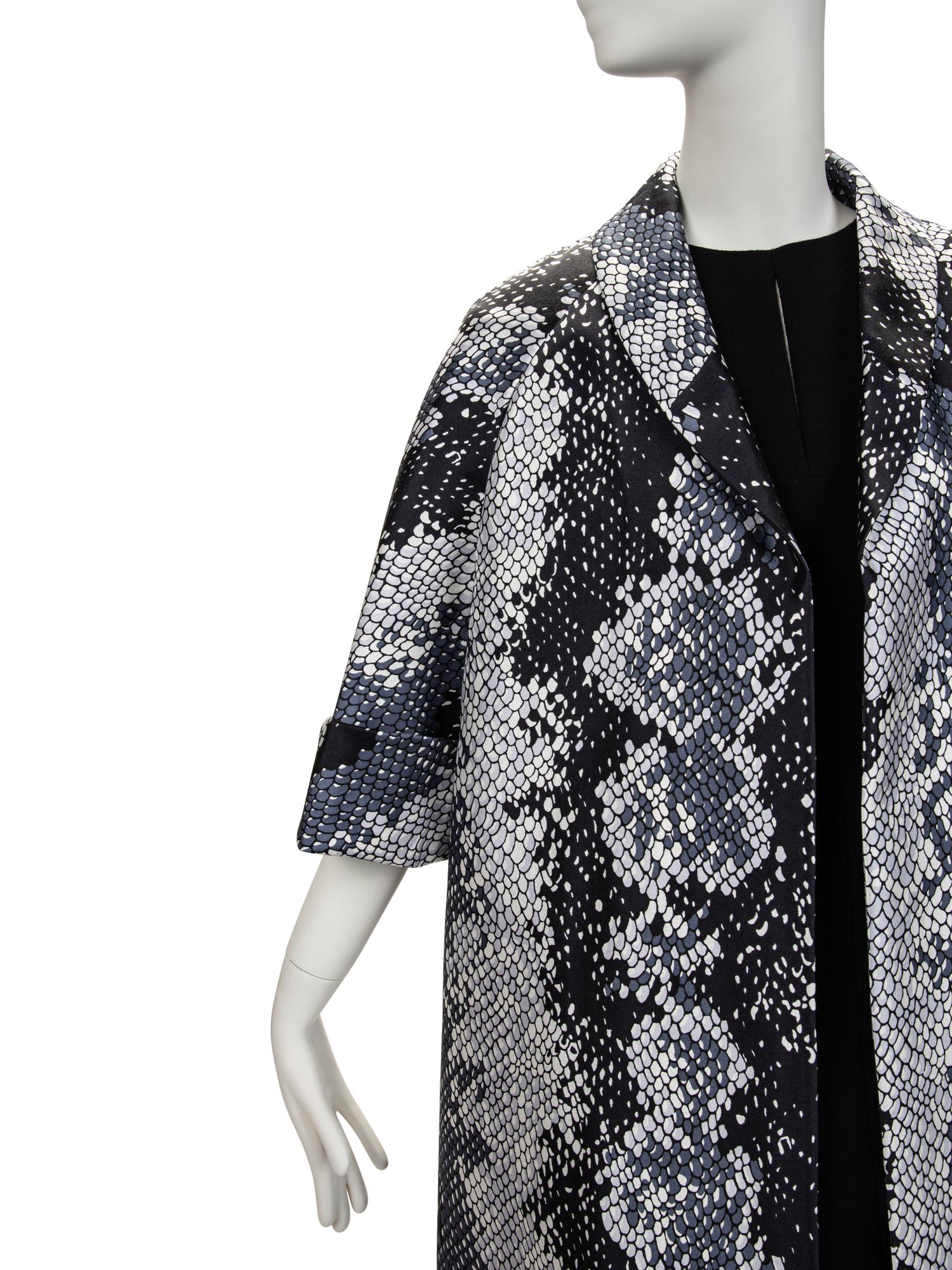 Prada Blue Snake Skin Print Coat, c.2010s