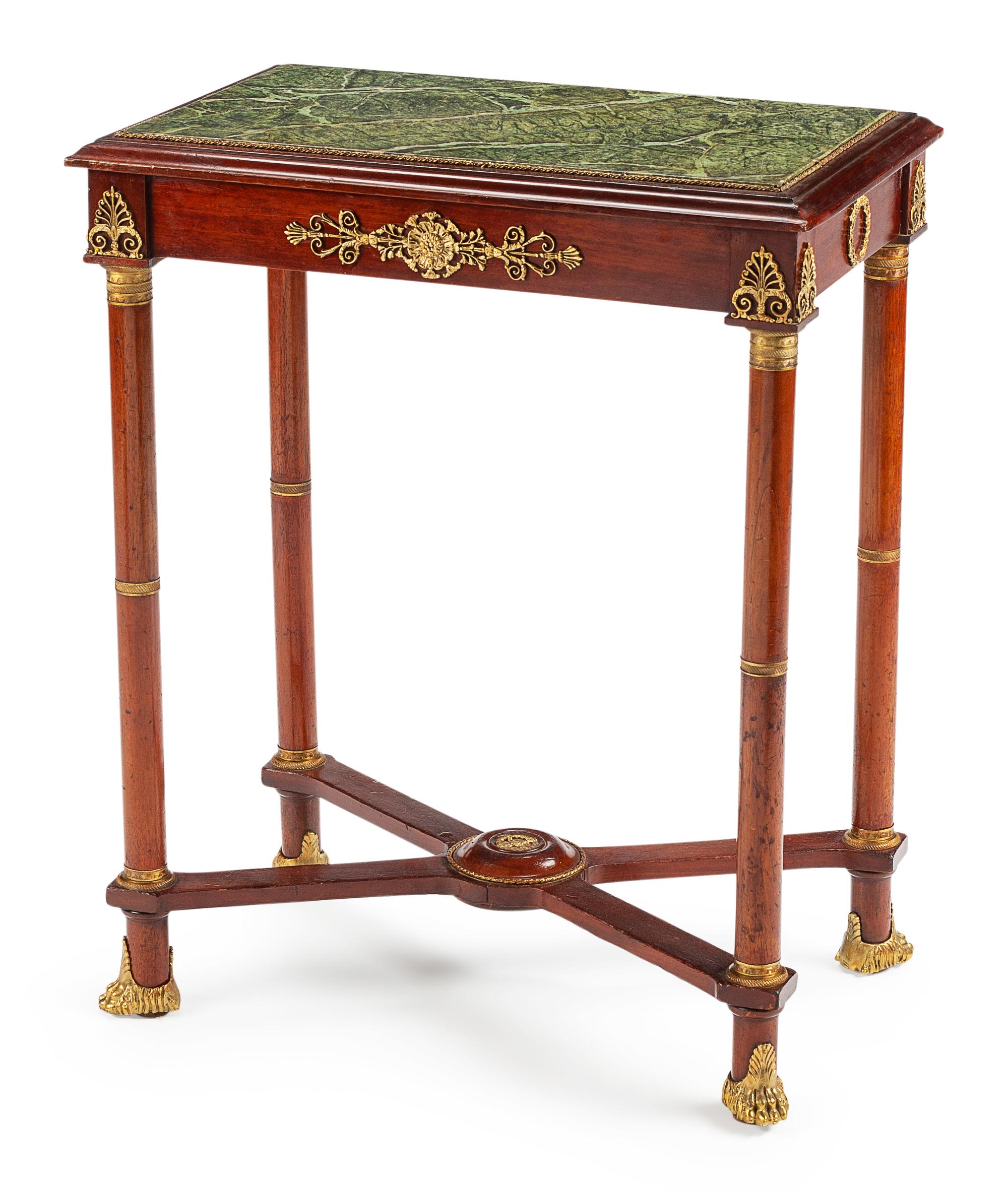 A Napoleon III Gilt Bronze Mounted Table
