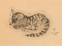 Léonard Tsuguharu Foujita (French/Japanese, 1886-1968) — A pair of prints (from A Book of Cats being Twenty Drawings , 1929)