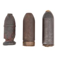 Three Excavated Civil War Artillery Shells, Including a CS Read, a Eureka and a Parrott
