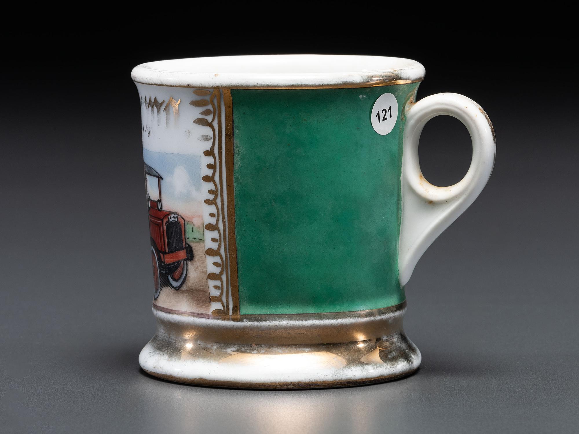 A Tow Truck Operator's Porcelain Occupational Shaving Mug