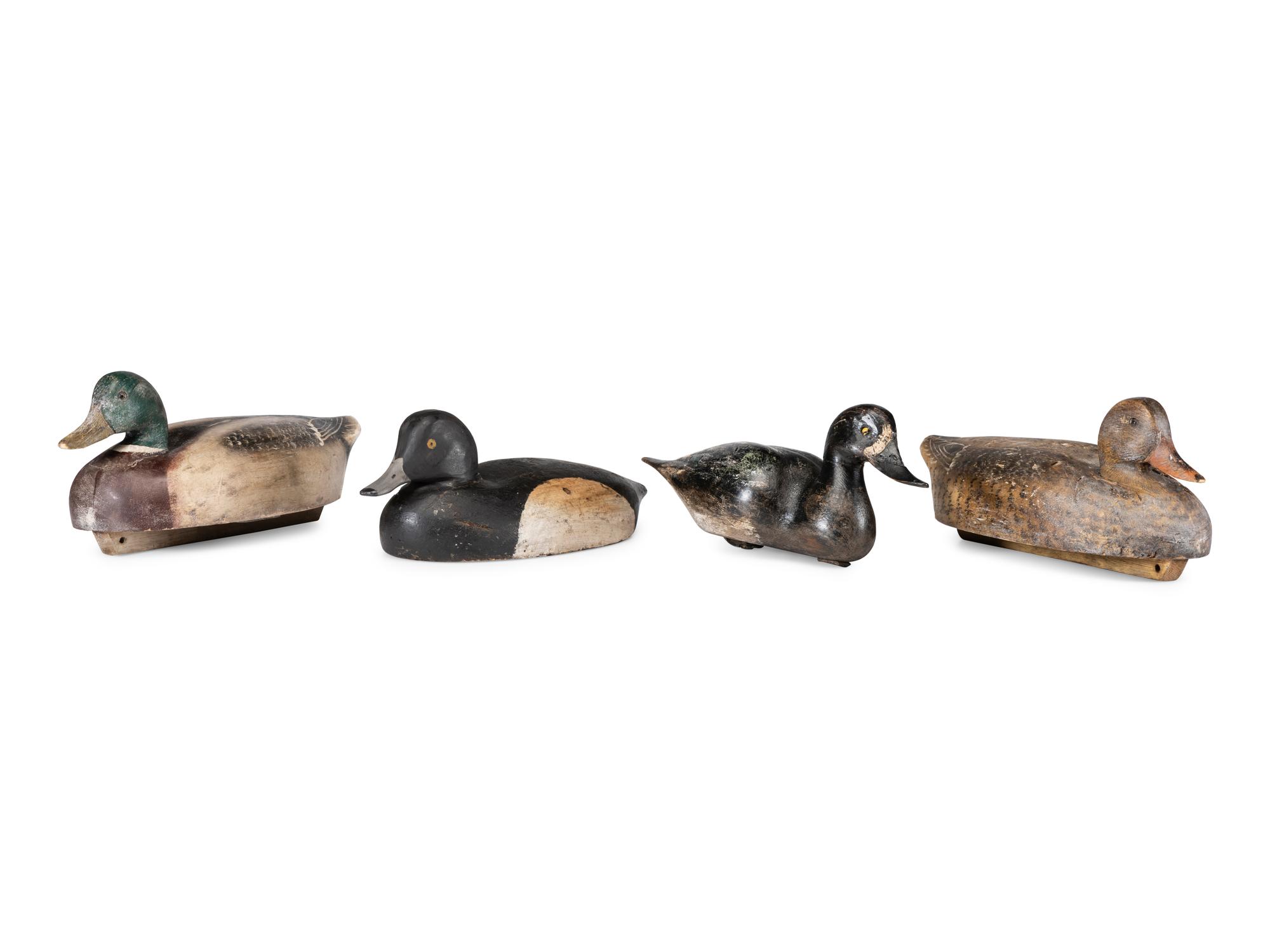 Four Carved and Painted Wood Duck Decoys