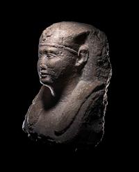 An Egyptian Plaster Sculptor's Model of a Pharaoh