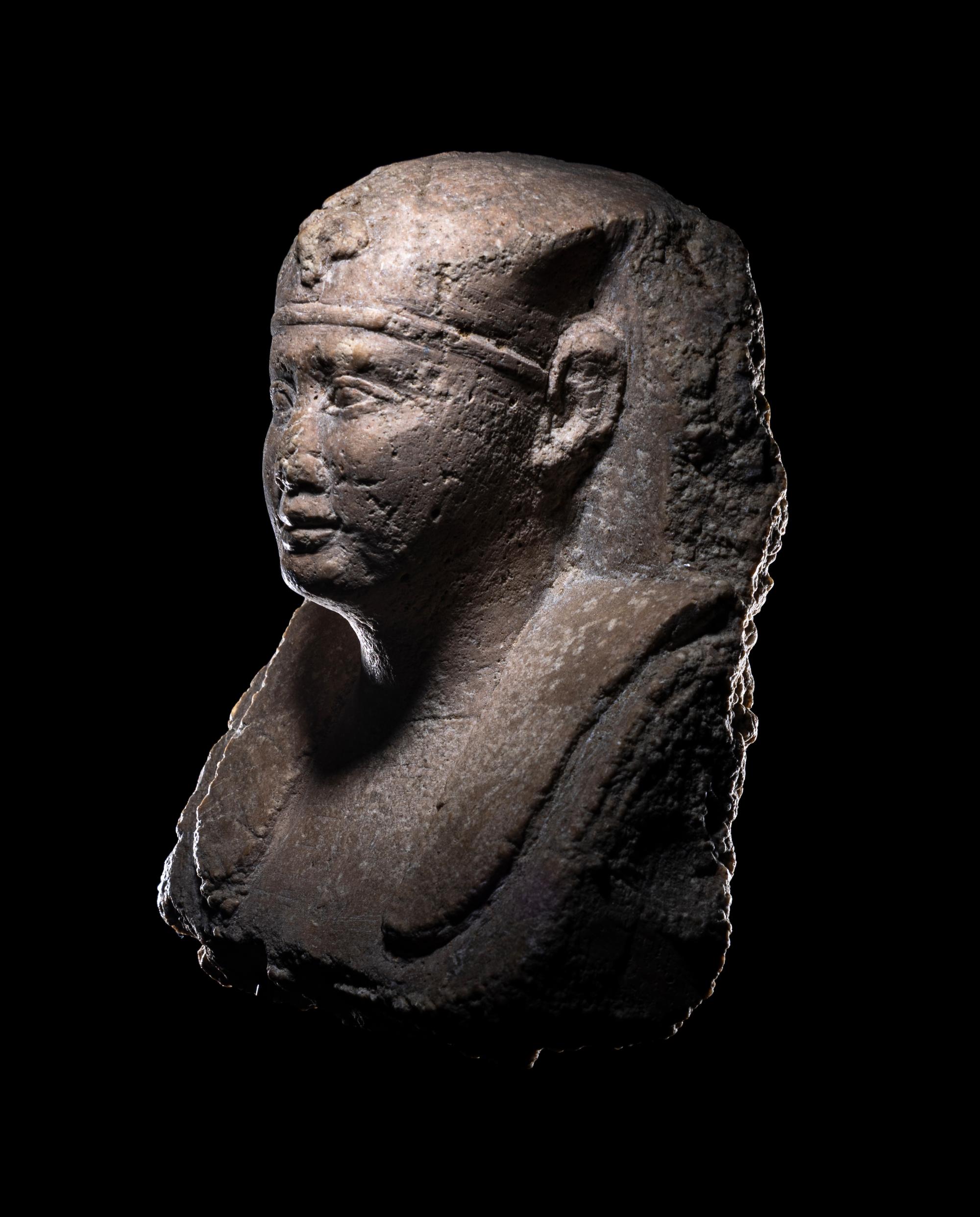 An Egyptian Plaster Sculptor's Model of a Pharaoh