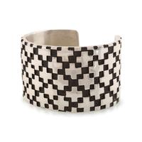 Heavy Cast Silver Cuff Bracelet, with Cross Design
