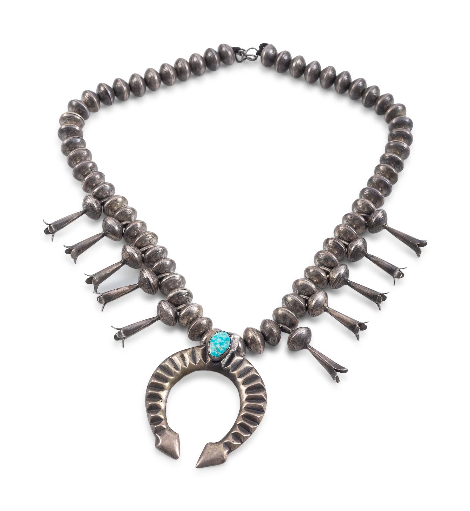 Navajo Mercury Dime Squash Blossom Necklace