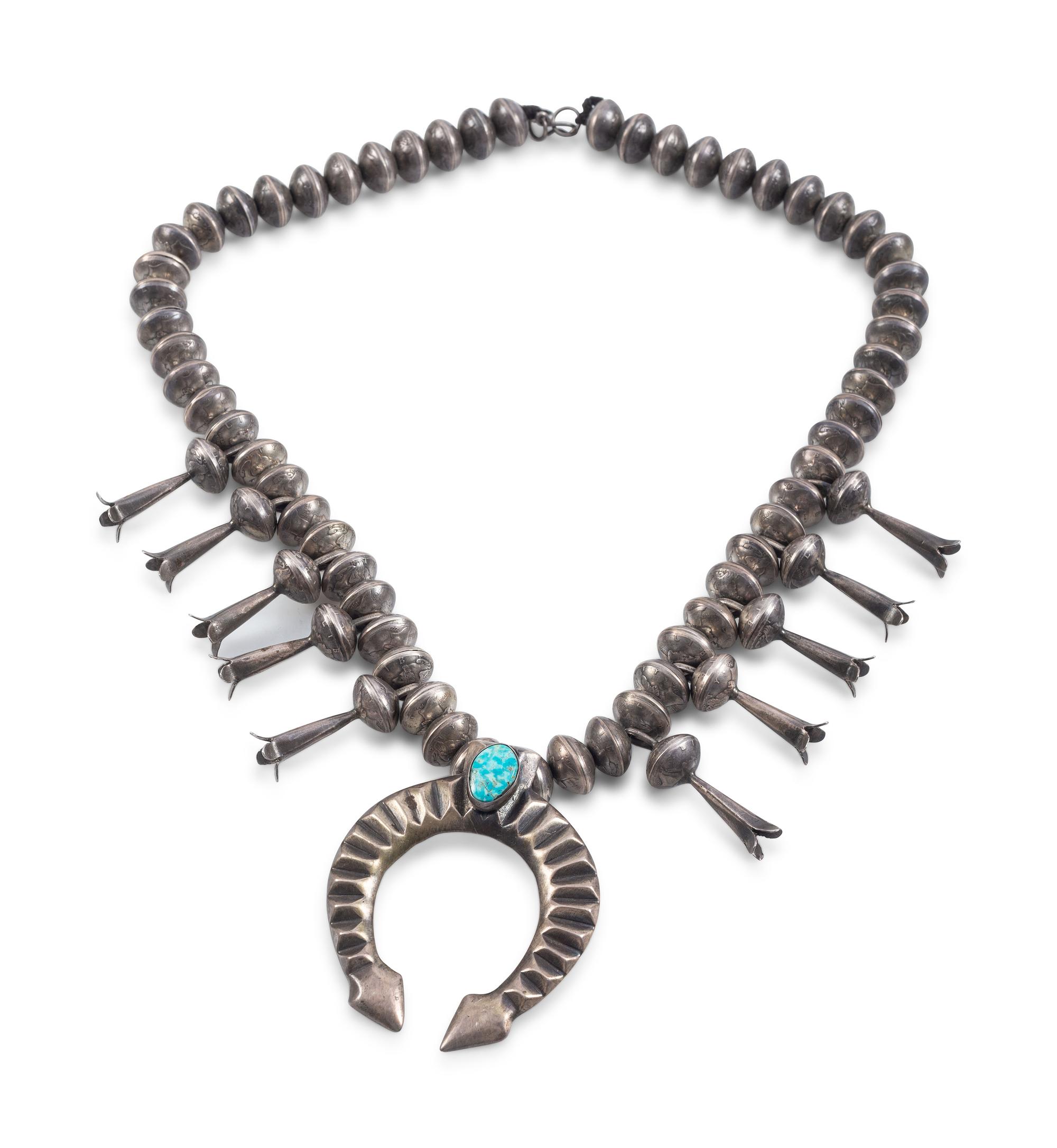 Navajo Mercury Dime Squash Blossom Necklace